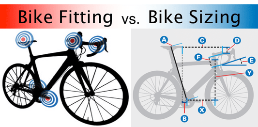 Illustration highlighting elements of the bike that differ in bike fitting and bike sizing