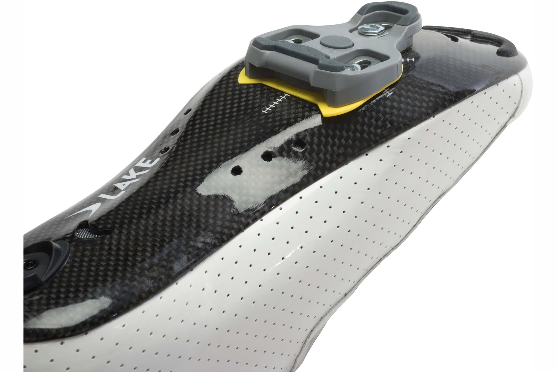 BikeFit Cleat Wedge Kit - Cleat Wedge - LOOK/Shimano Compatible, cleat wedge shown installed on cycling shoe