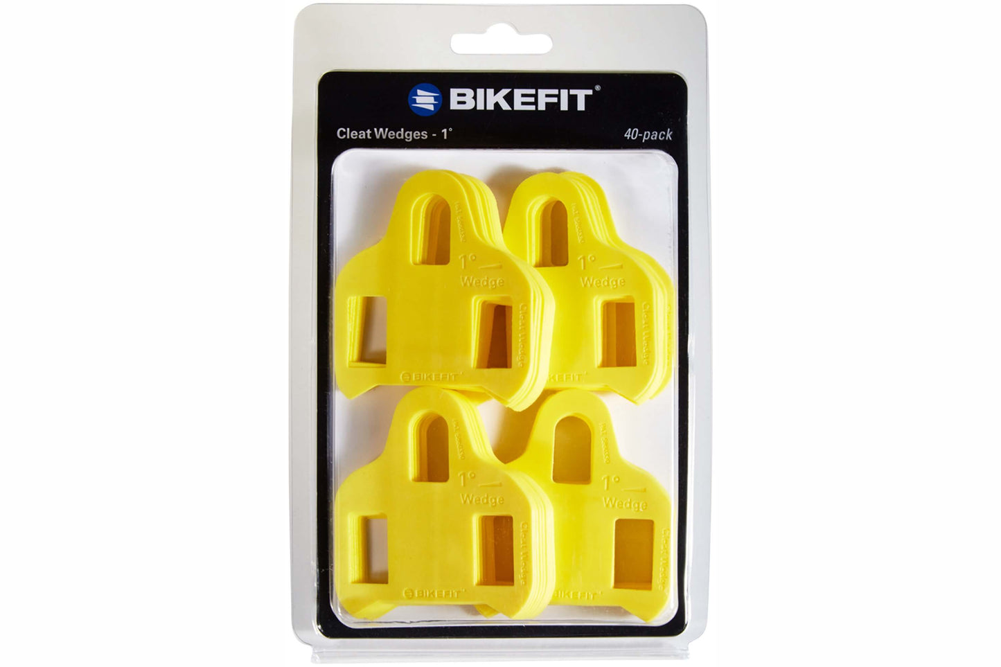 BikeFit Cleat Wedges - LOOK Compatible 40 Pack, Shown in Packaging